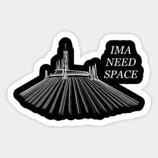 Space mountain white Sticker